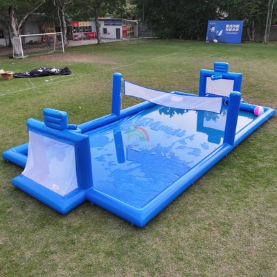 Jeu de sport gonflable en PVC Bleu Volley-ball gonflable à l'eau Net Terrain de football Terrain de football Cour de football gonflable