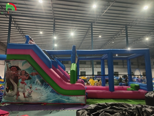 En extérieur, PVC de qualité commerciale, grand toboggan gonflable à l'eau