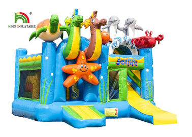 Monde marin extérieur château sautant gonflable de 5,4 x de 5.0m avec 3 obstacles