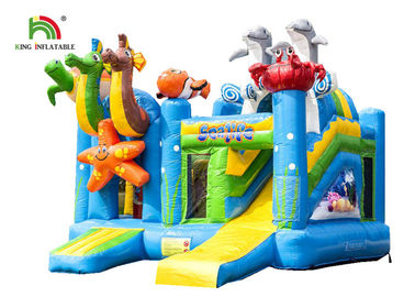 Monde marin extérieur château sautant gonflable de 5,4 x de 5.0m avec 3 obstacles