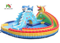 PVC parcs aquatiques gonflables de dragon géant adulte bleu de 30 * de 20m avec le logo adapté aux besoins du client