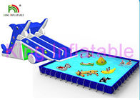 Amusement multi parcs aquatiques gonflables bleus/blancs dans des jouets de glissière, de piscine et d'eau