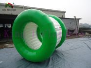 Jouet gonflable de roulement de boule de l'eau bâche verte/blanche de PVC pour le parc aquatique