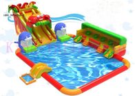 Glissières multi de jeu de grand de l'eau de terrain de jeu de mer thème gonflable d'animal avec la piscine