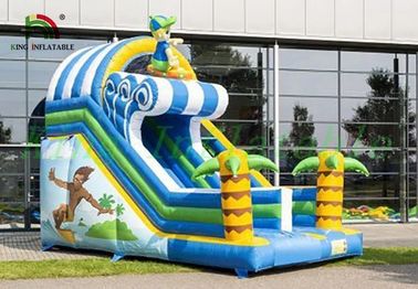 Glissière sèche gonflable tropicale, glissière heureuse surfante de PVC de garçon pour des enfants