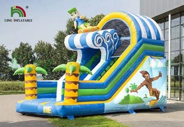 Glissière sèche gonflable tropicale, glissière heureuse surfante de PVC de garçon pour des enfants