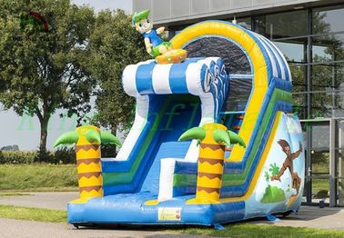 Glissière sèche gonflable tropicale, glissière heureuse surfante de PVC de garçon pour des enfants