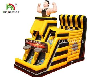 Terrain de jeu combiné gonflable jaune/de noir sport par la bâche de PVC pour des enfants
