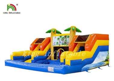 Glissière d'eau gonflable imperméable de PVC avec le terrain de jeu combiné de piscine/videur