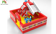 Château sautant gonflable de videur de thème de camion de lutte contre l'incendie pour l'amusement commercial