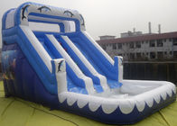 Trois lignes glissière d'eau gonflable avec la piscine pour le parc gonflable de glissière d'enfants/adultes