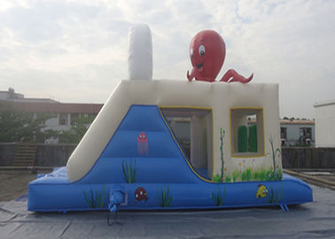 château sautant gonflable de 7m x de 3m avec des glissières à travers/videur gonflable pour des enfants
