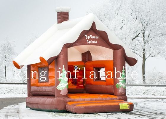 Château sautant gonflable commercial du thème 0.55mm du monde d'hiver