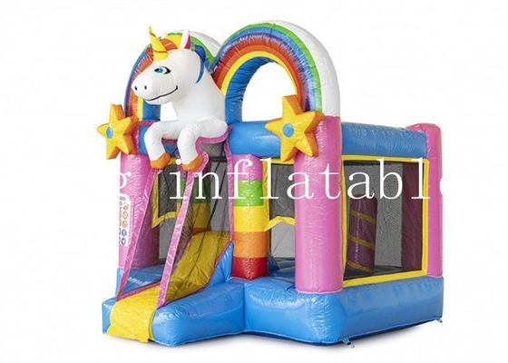 EN71 Unicorn Inflatable Combo Bounce House magique avec la glissière