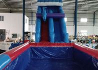 Durable PVC Tarpaulin dolphin theme Inflatable Dolphin pool Slide with different height