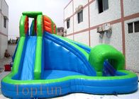 bâche gonflable verte de PVC de diapositives d'eau d'enfants de 6 x de 6m 0.55mm avec la piscine