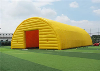 Le PVC commercial de tente d'événement de dôme gonflable moulu jaune a enduit le matériel de bâche