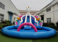 PVC adapté aux besoins du client Unicorn Inflatable Playground Water Park pour des enfants