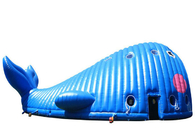 Tente gonflable d'événement de baleine bleue géante de bande dessinée pour le message publicitaire