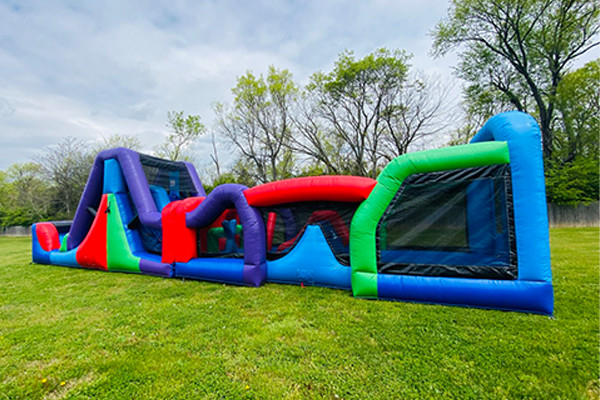 Grand parcours du combattant gonflable extérieur de 40 de pi du combattant des parcours 5k enfants d'adultes pour le loyer