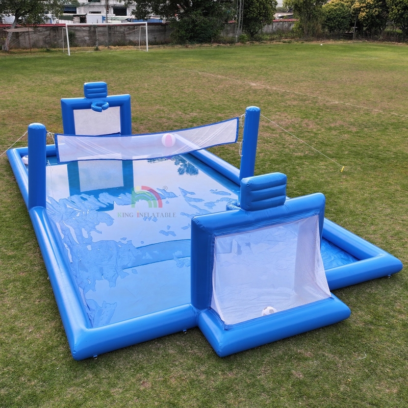 Jeu de sport gonflable en PVC Bleu Volley-ball gonflable à l'eau Net Terrain de football Terrain de football Cour de football gonflable