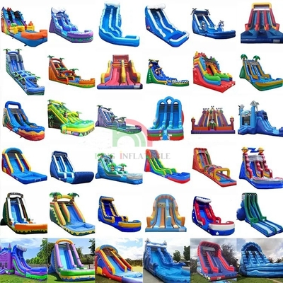 Slide d'eau sur mesure d'usine gonflable commercial pour enfants Location d'événement Glissières gonflables pour piscine