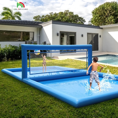 33x16.5x7FT Cour gonflable de volley-ball Réseau de volley-ball de plage Volley-ball de piscine Champ d'eau avec pompe à air pour le jeu en plein air